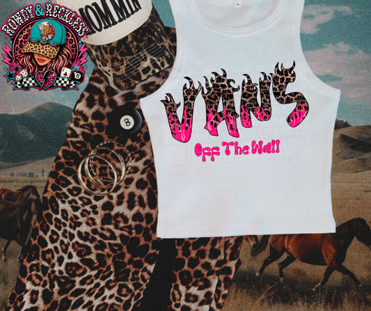 Cheetah and flames off the wall