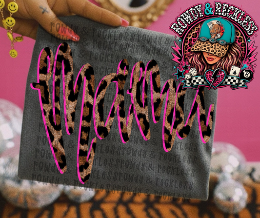 Cheetah cursive mama
