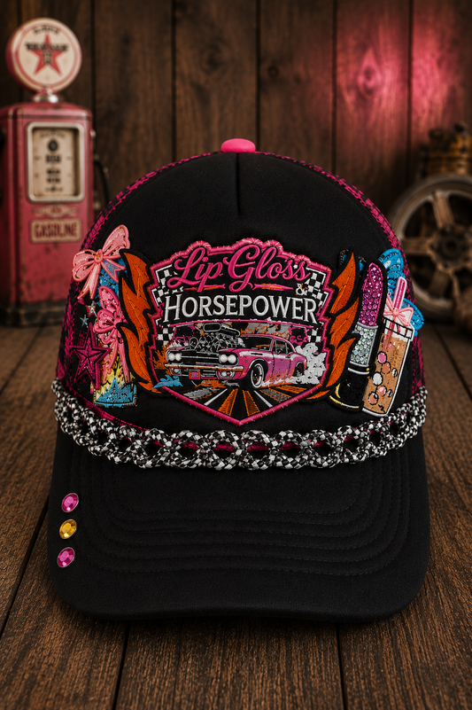 Lip Gloss & Horsepower Custom Trucker Hat