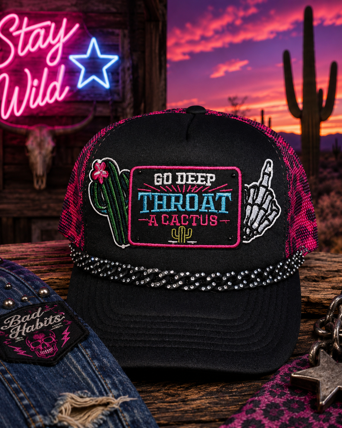 Go Deep Throat a Cactus Trucker Hat 🌵🖕🏻
